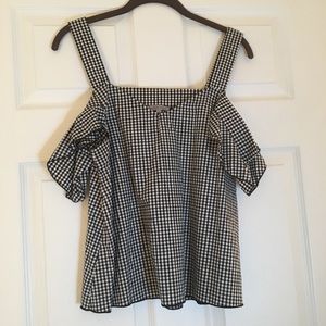 gingham cold shoulder